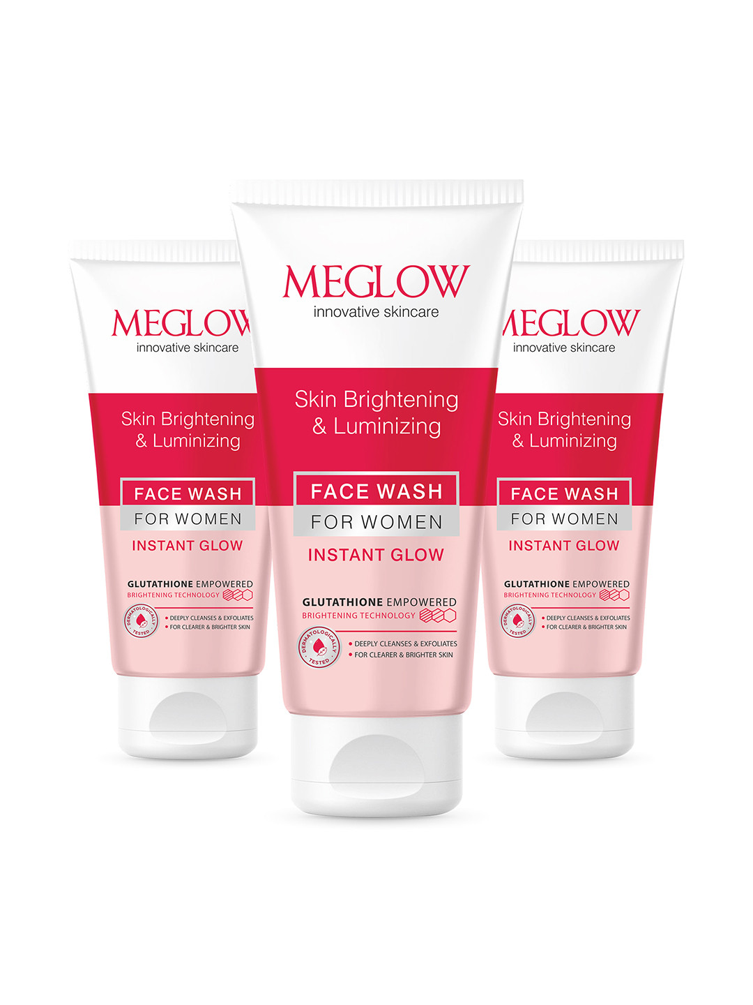 MEGLOW Women Inovative Skincare Set Of 3 Skin Brightening & Luminizing Face Wash- 70g Each