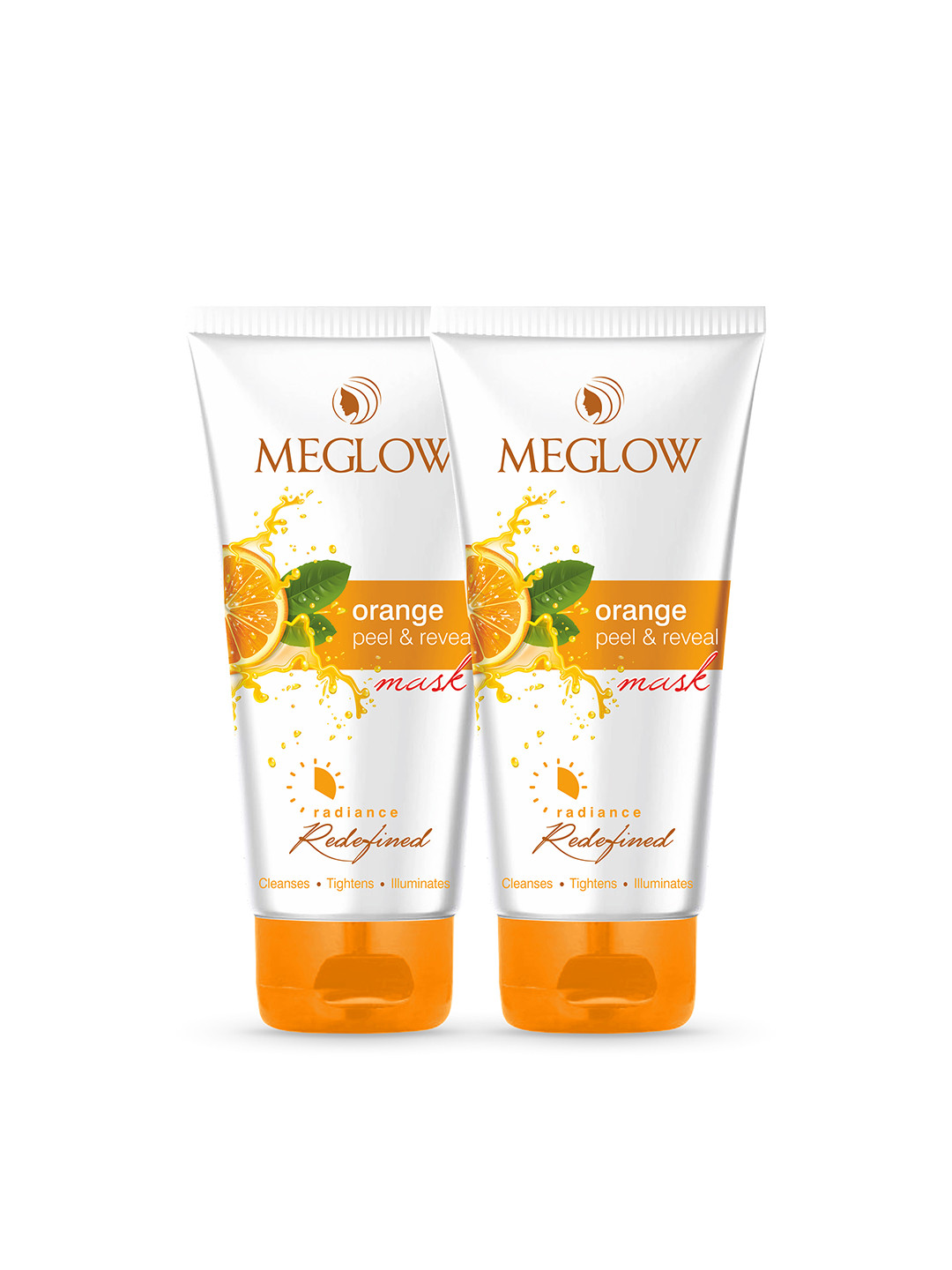 MEGLOW Set Of 2 Radiance Redefined Orange Tan Removal Peel Off Mask - 70 g Each