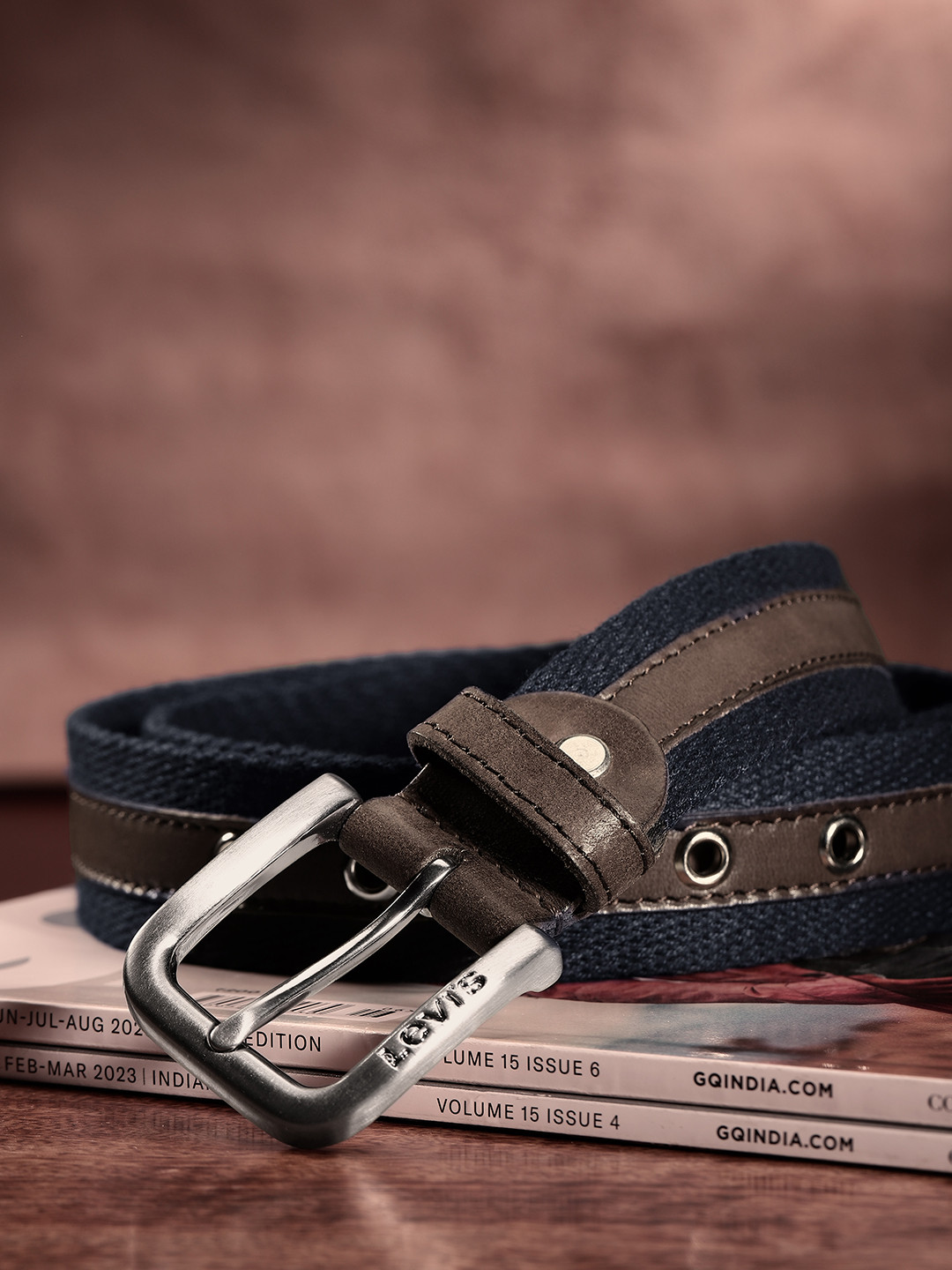Levis Men Woven Design Leather Belt