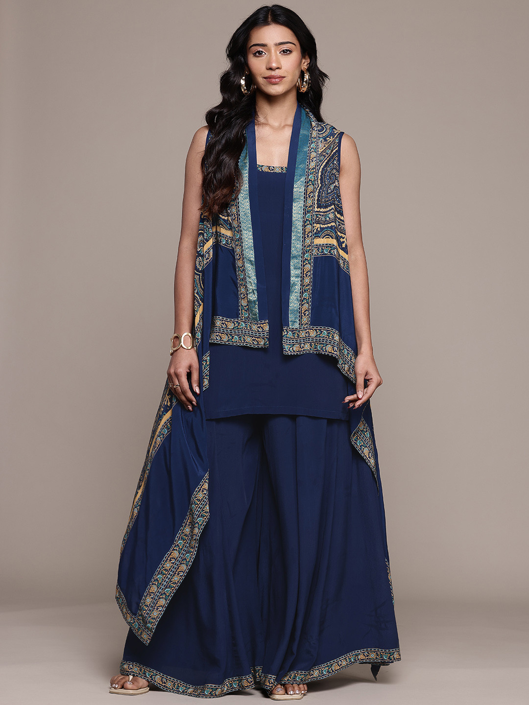 Ritu Kumar Kurti with Palazzos & Cape
