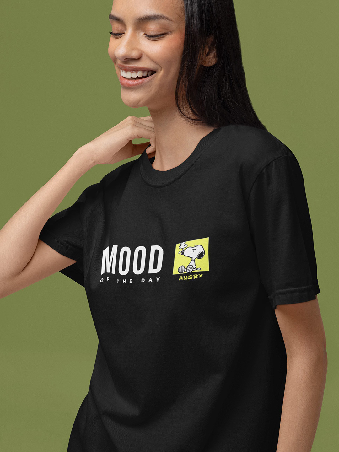 Mood of the Day Graphic Printed Round Neck T-shirt