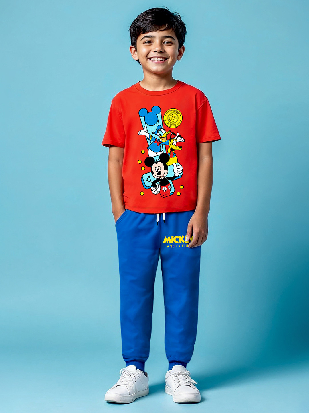 Disney By Miss and Chief Boys Mickey & Friends Printed T-shirt With Trackpant