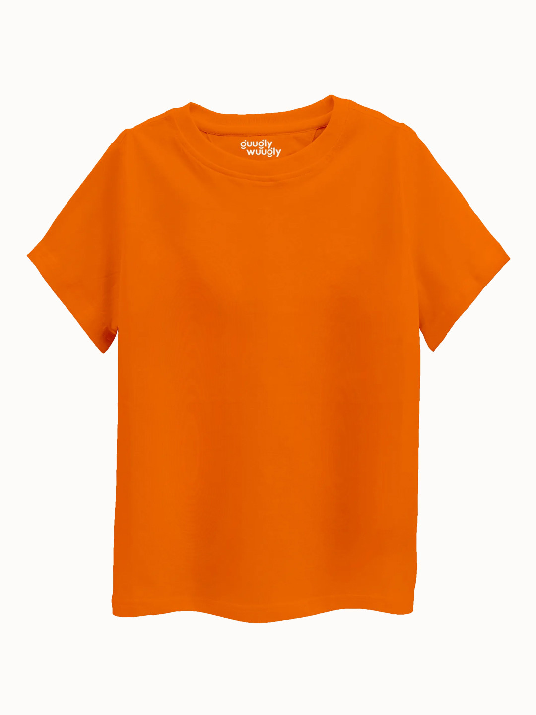Guugly Wuugly Super Soft Combed Compact Cotton Orange T-shirt