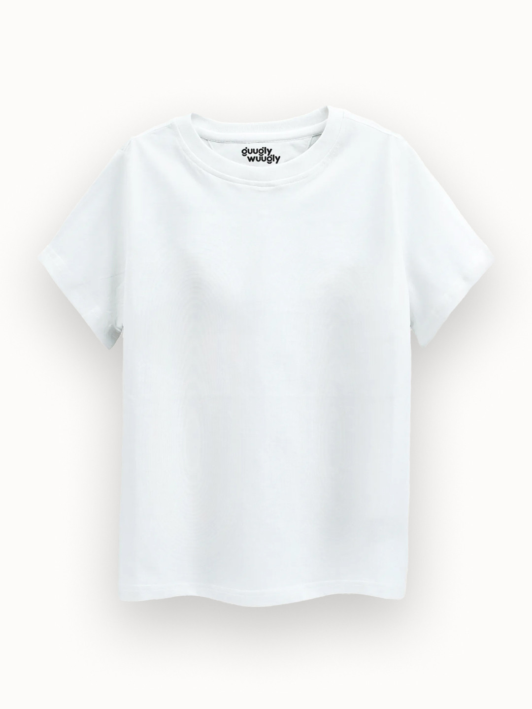Guugly Wuugly Super Soft Combed Compact Cotton White T-shirt