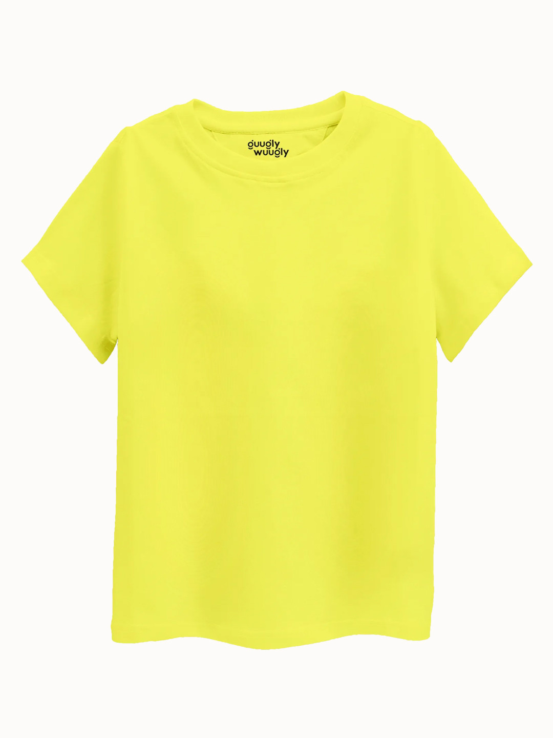Guugly Wuugly Super Soft Combed Compact Cotton Bright Yellow T-shirt