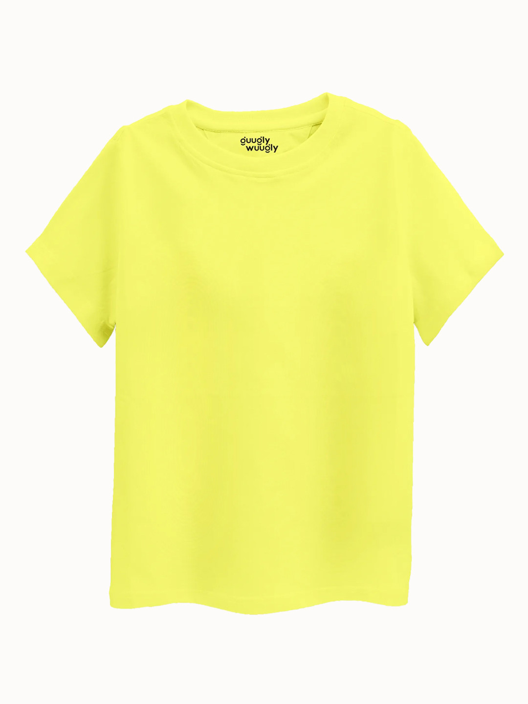 Guugly Wuugly Super Soft Combed Compact Cotton Lemon Yellow T-shirt