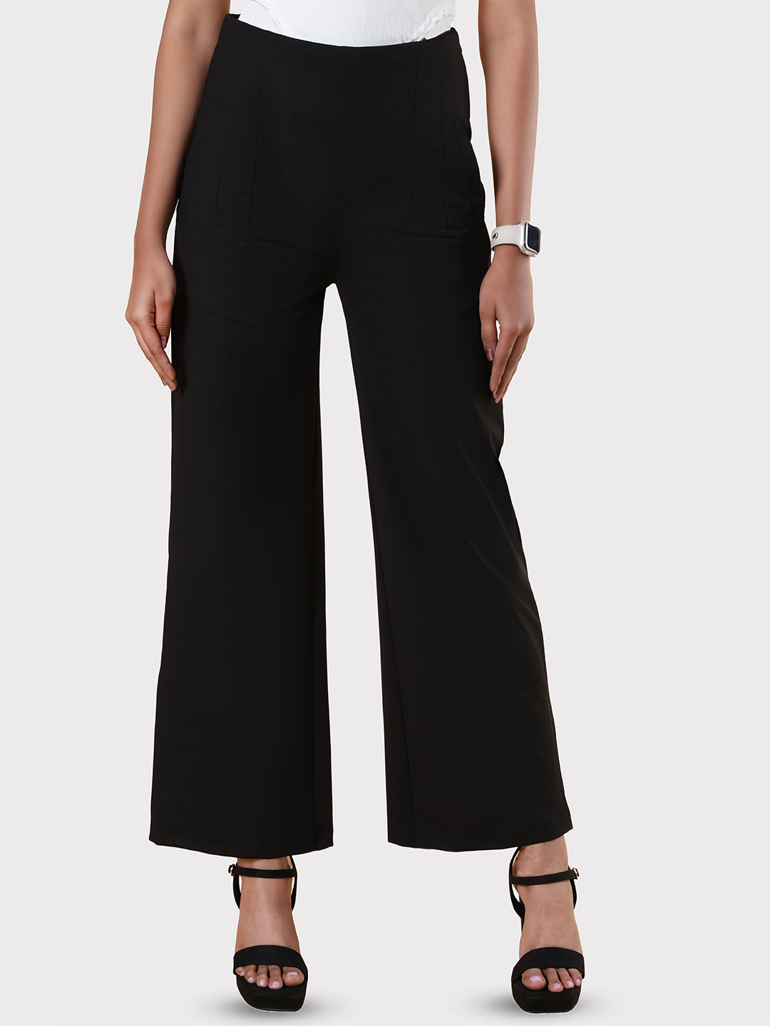 NOT SO PINK Women Relaxed High-Rise Trousers