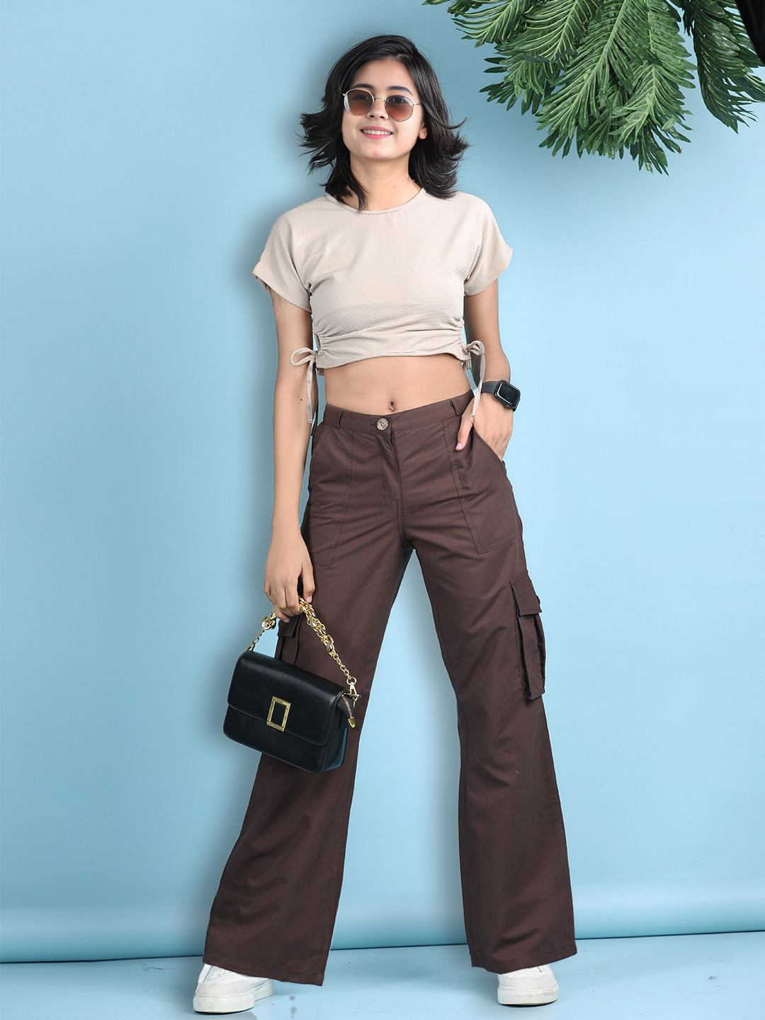 Cutiekins Girls Round Neck Top With Cargo Pant
