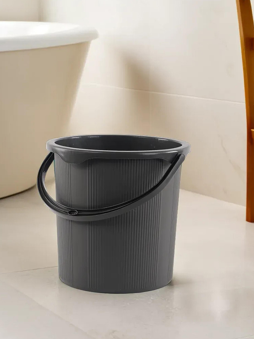 Kuber Industries Magnite Grey Striped Bucket 25L