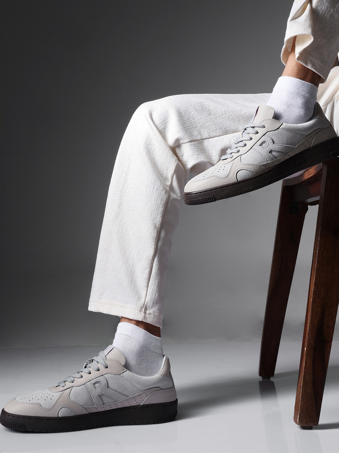 RARE RABBIT Kepler Pro Men Perforations Leather Sneakers