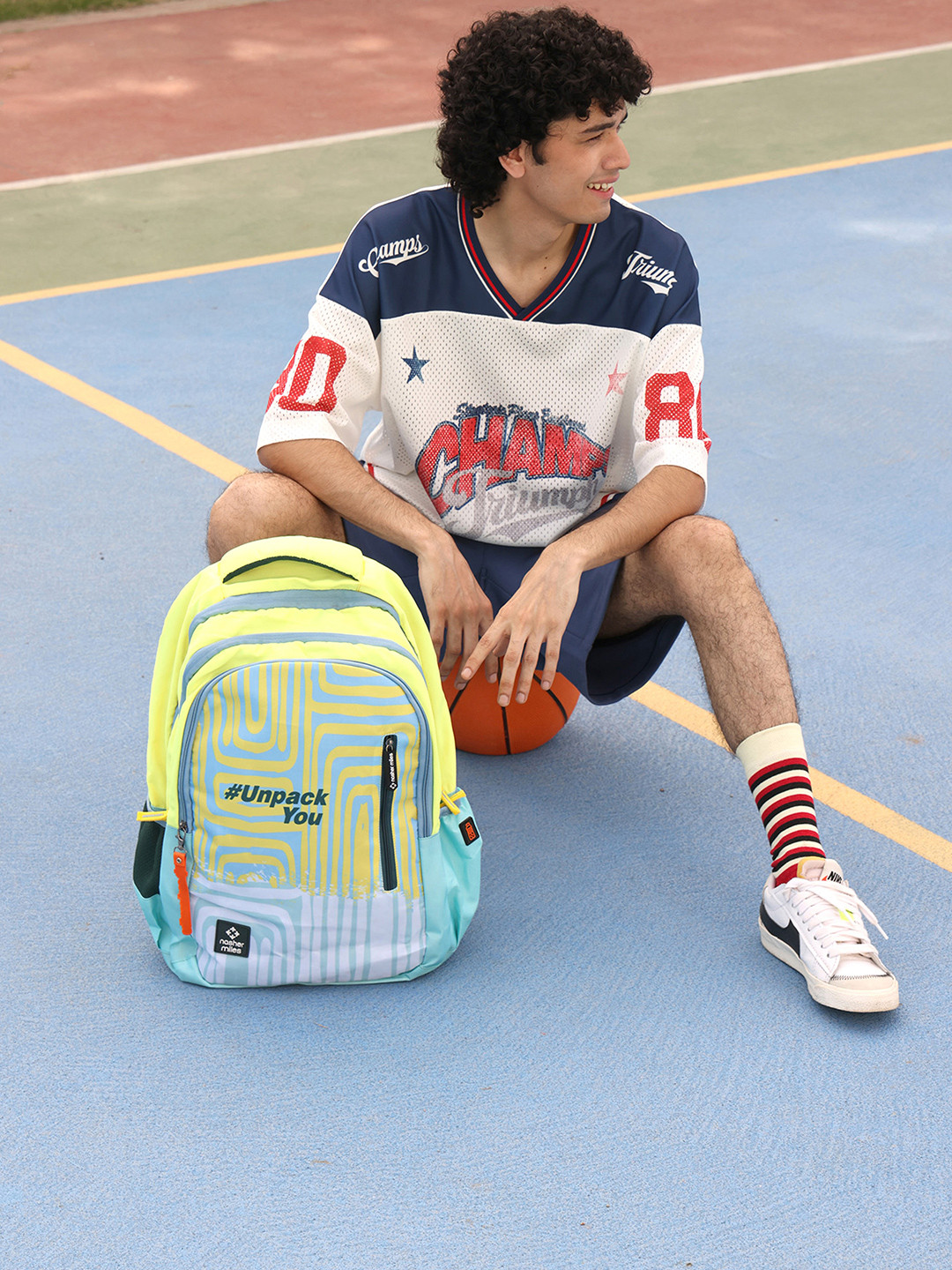 Nasher Miles Psychology Laptop Backpack 45 Liters Polyester with Raincover (Cyan Blue)