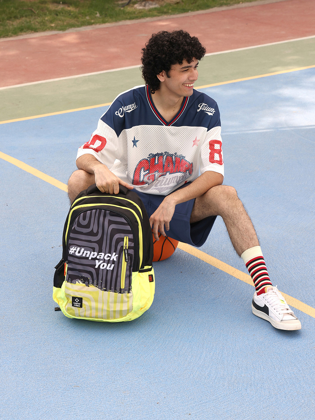 Nasher Miles Psychology Laptop Backpack 45 Liters Polyester with Raincover (Black Yellow)