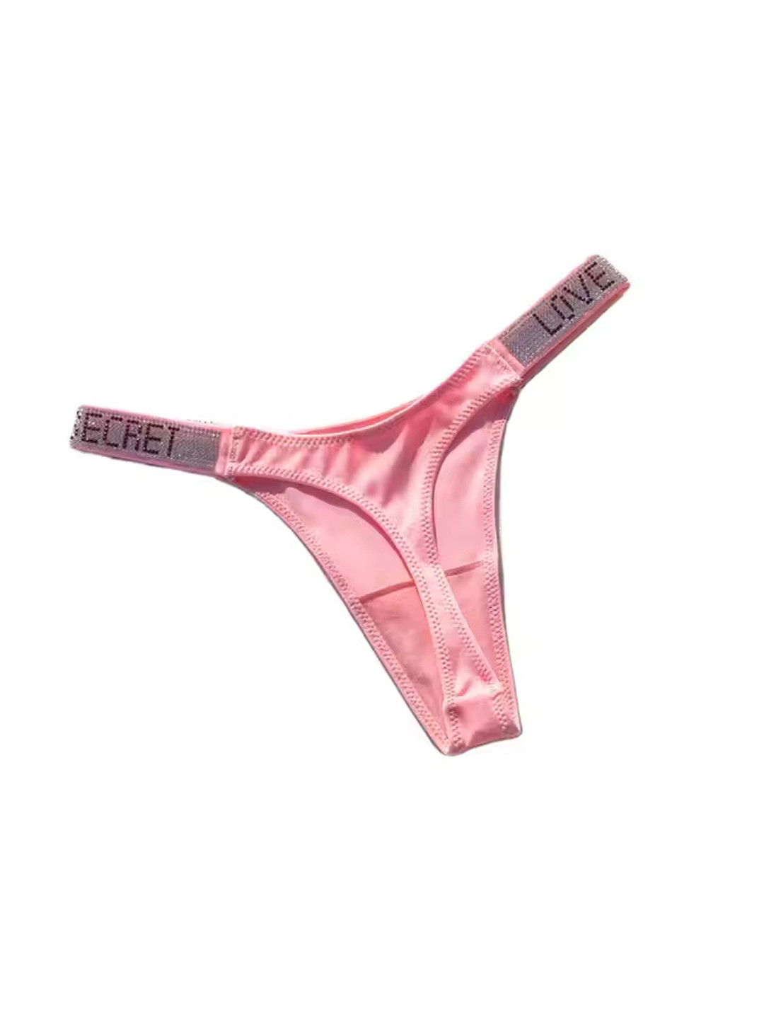 UR HIGHER SELF Solid Pink Mid Rise Thong Briefs
