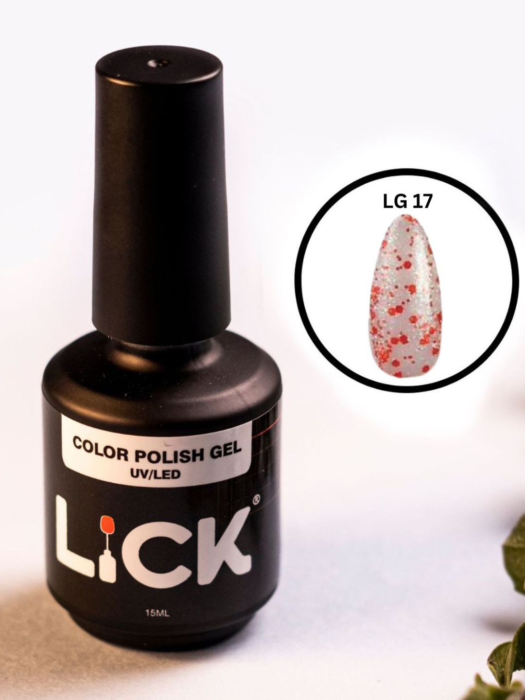 LICK Color Polish UV / LED Gel Nail Polish - 15 ml - Red LG 17