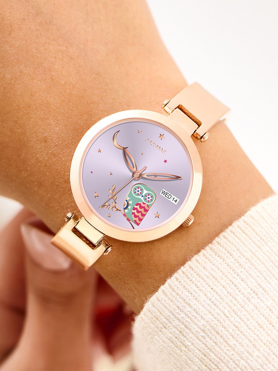 Chumbak Women Printed Dial & Stainless Steel Bracelet Style Analogue Watch 8907605138850