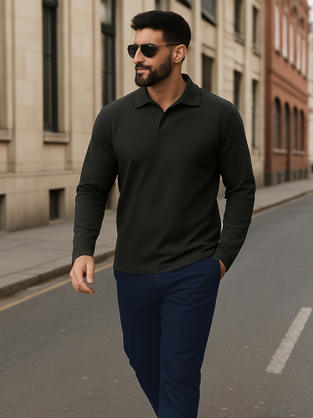 Moda Rapido Men Solid Polo Collar T-shirt