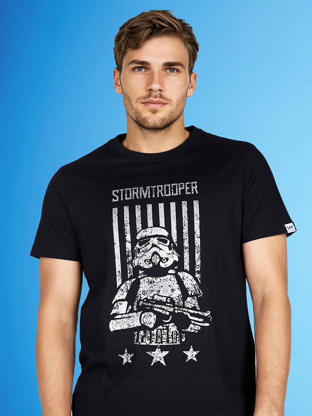 Lee X Stormtrooper Graphic Print Black Crew Neck Tshirt