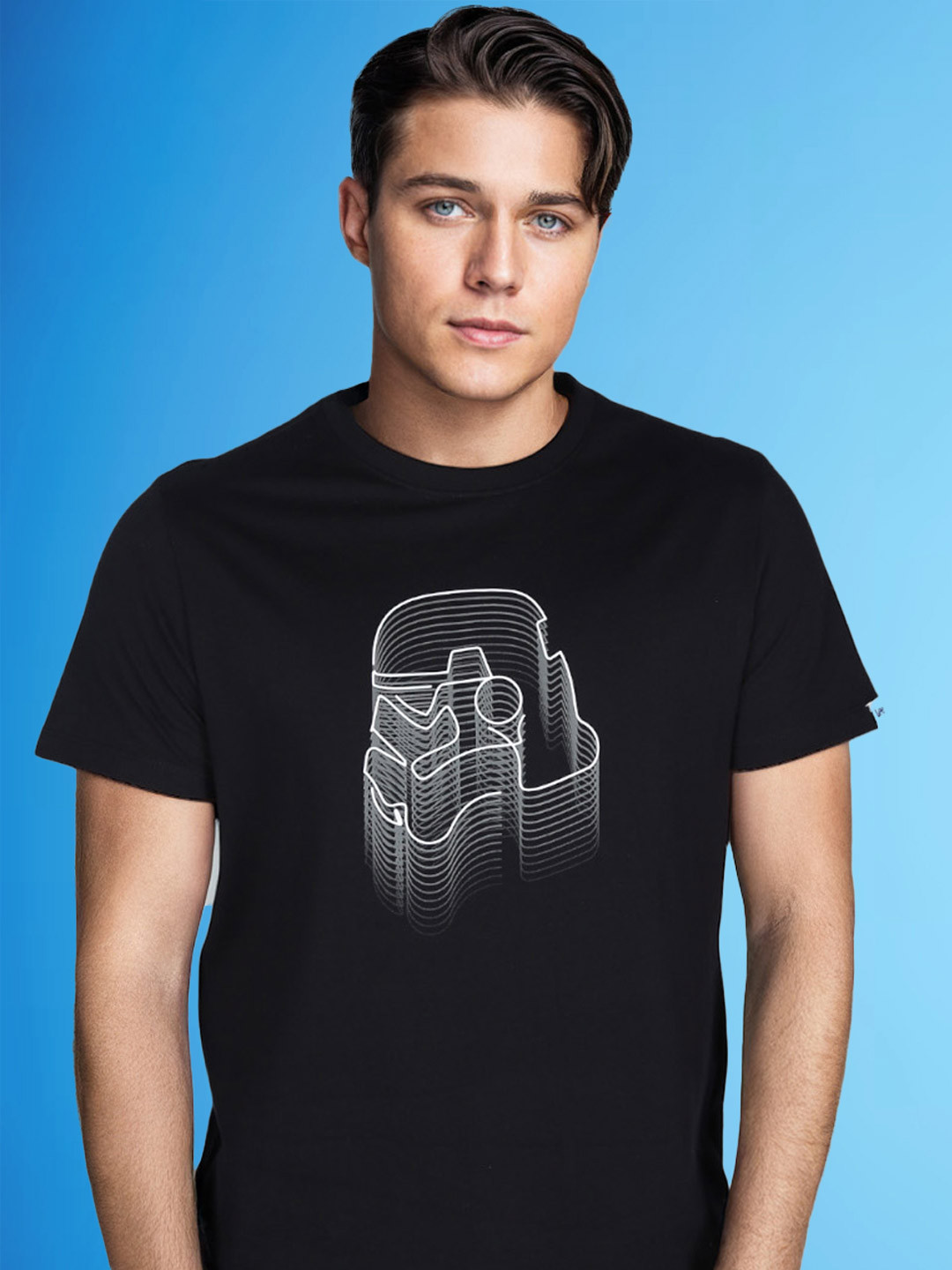 Lee X Stormtrooper HD Print Black Crew Neck Regular Fit Tshirt