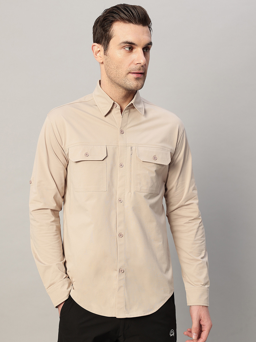 Reccy Men's Ventilated Breathable 4-Way Stretch Sun Protected TechFlex Cargo Shirt