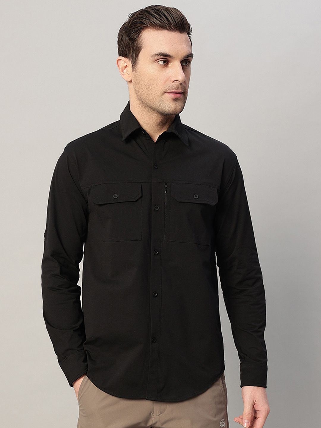 Reccy Men's Ventilated Breathable 4-Way Stretch Sun Protected TechFlex Cargo Shirt