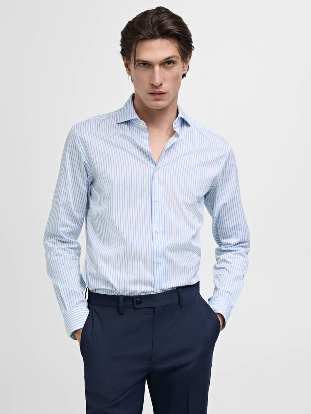 MANGO MAN Slim Fit Bengal Stripes Casual Shirt