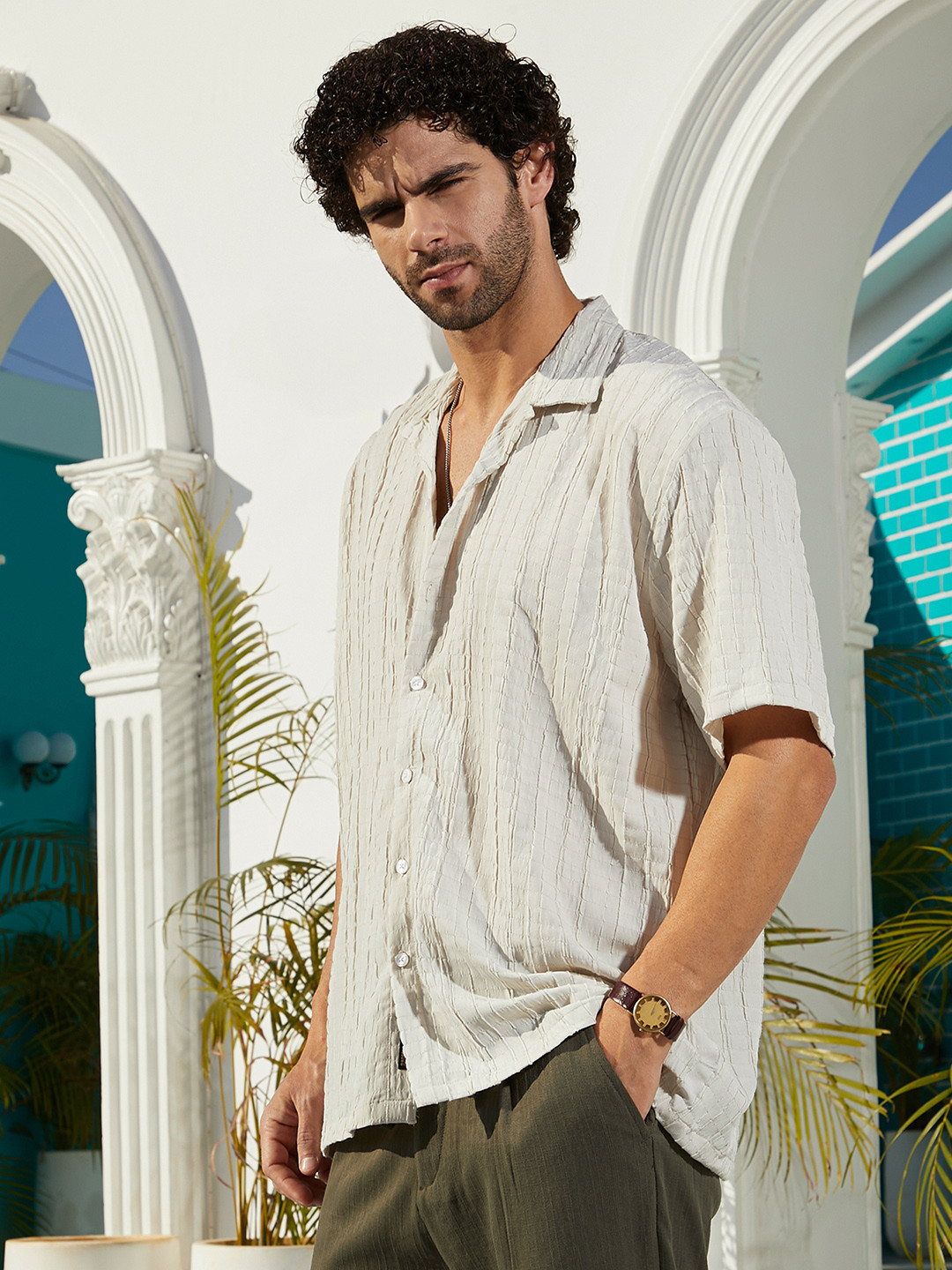 CAHOOT Men Comfort Opaque Striped Casual Shirt