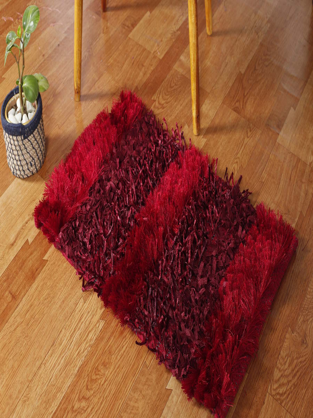 HANDICRAFT PALACE Red Rectangular Anti-Skid Doormat