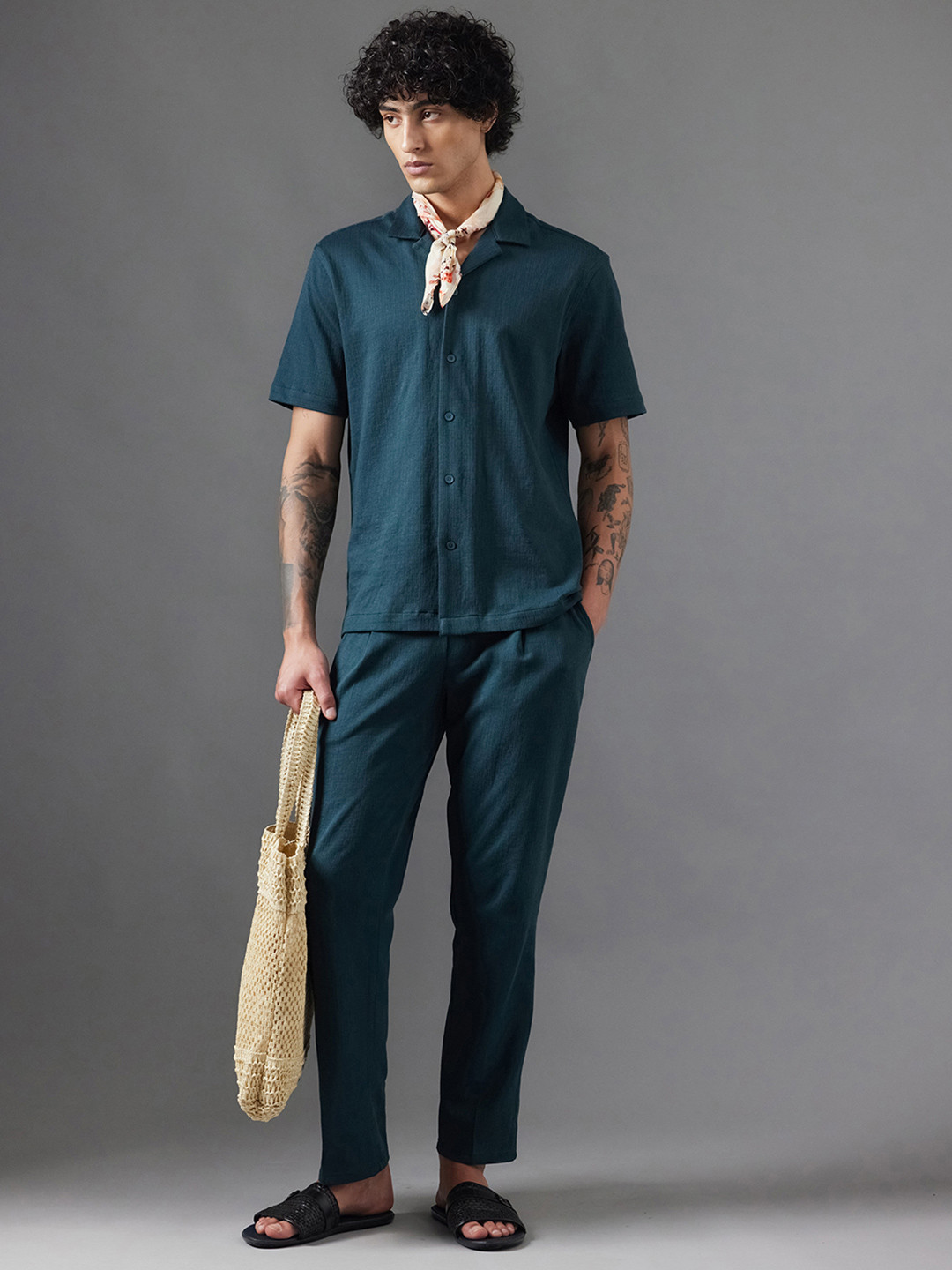 RARE RABBIT KELO Men Tailored Regular Fit Pleated Trousers