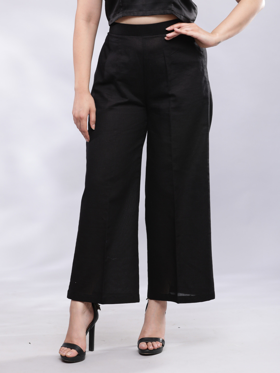 BohoJazz Linen Cropped Trousers with Flare