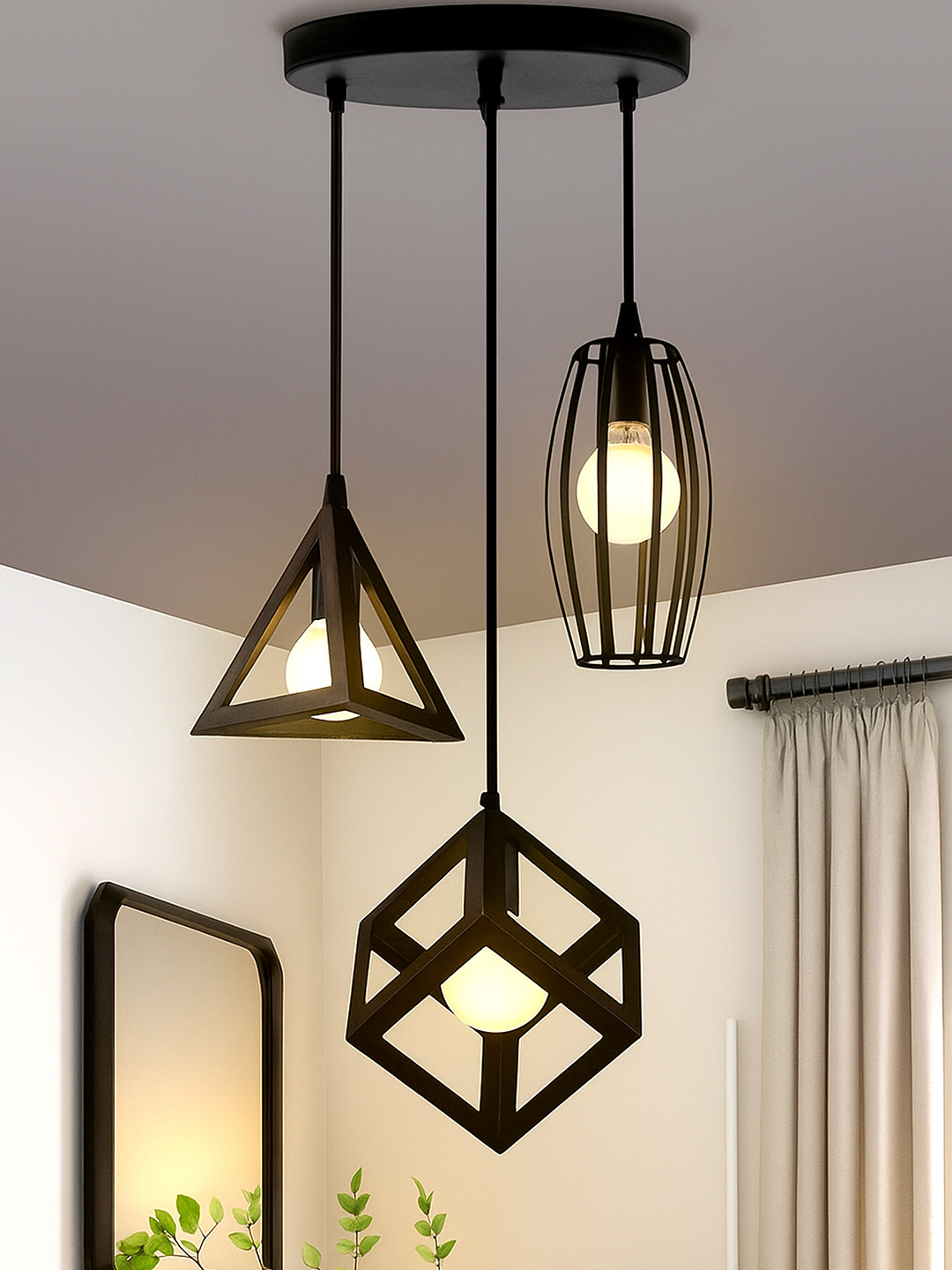 Homesake Black Rustic Chandelier Pendant Ceiling Lamp