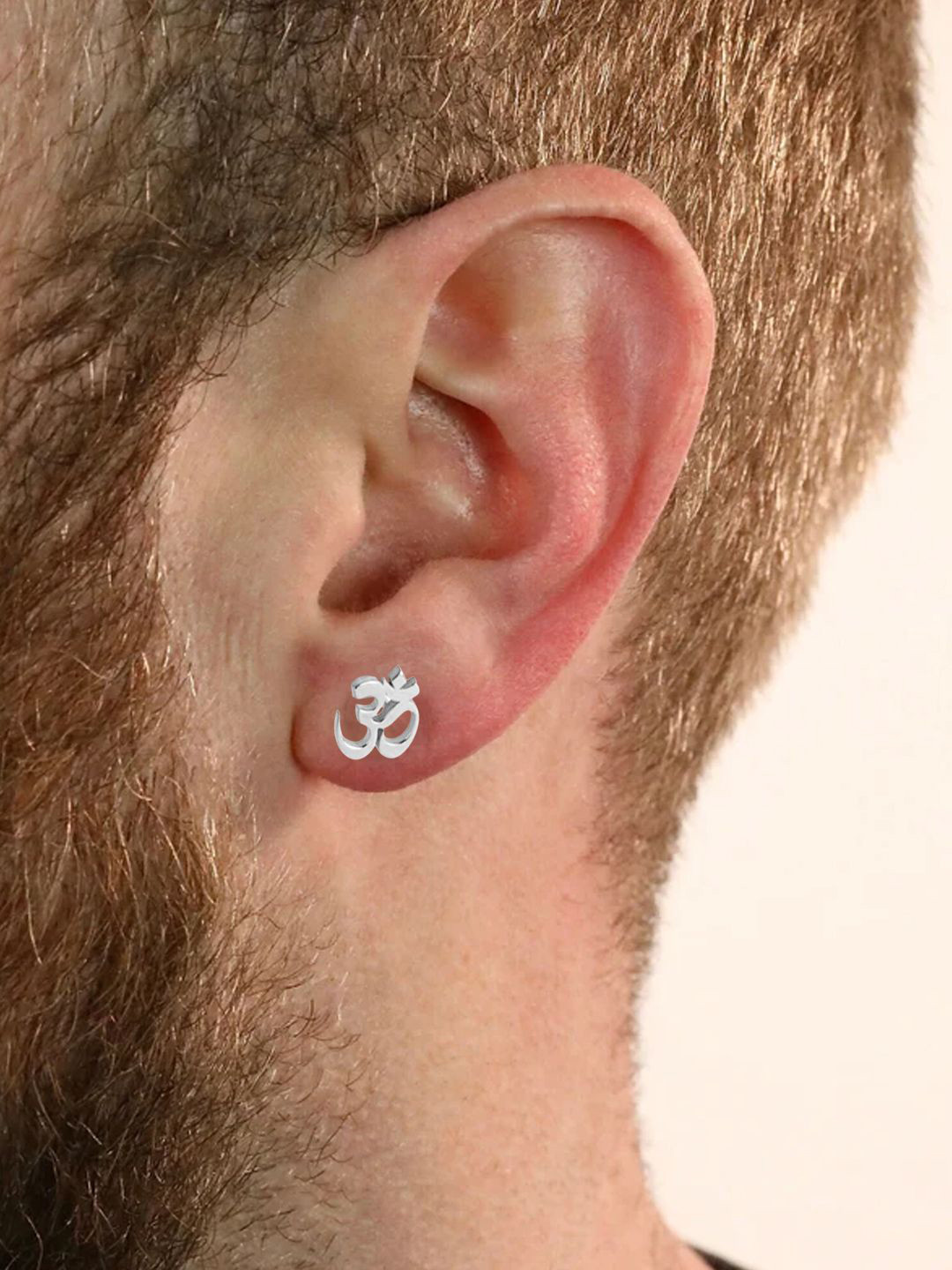 Roadster Men 925 Sterling Silver Contemporary Shaped OM Design Sleek Stud