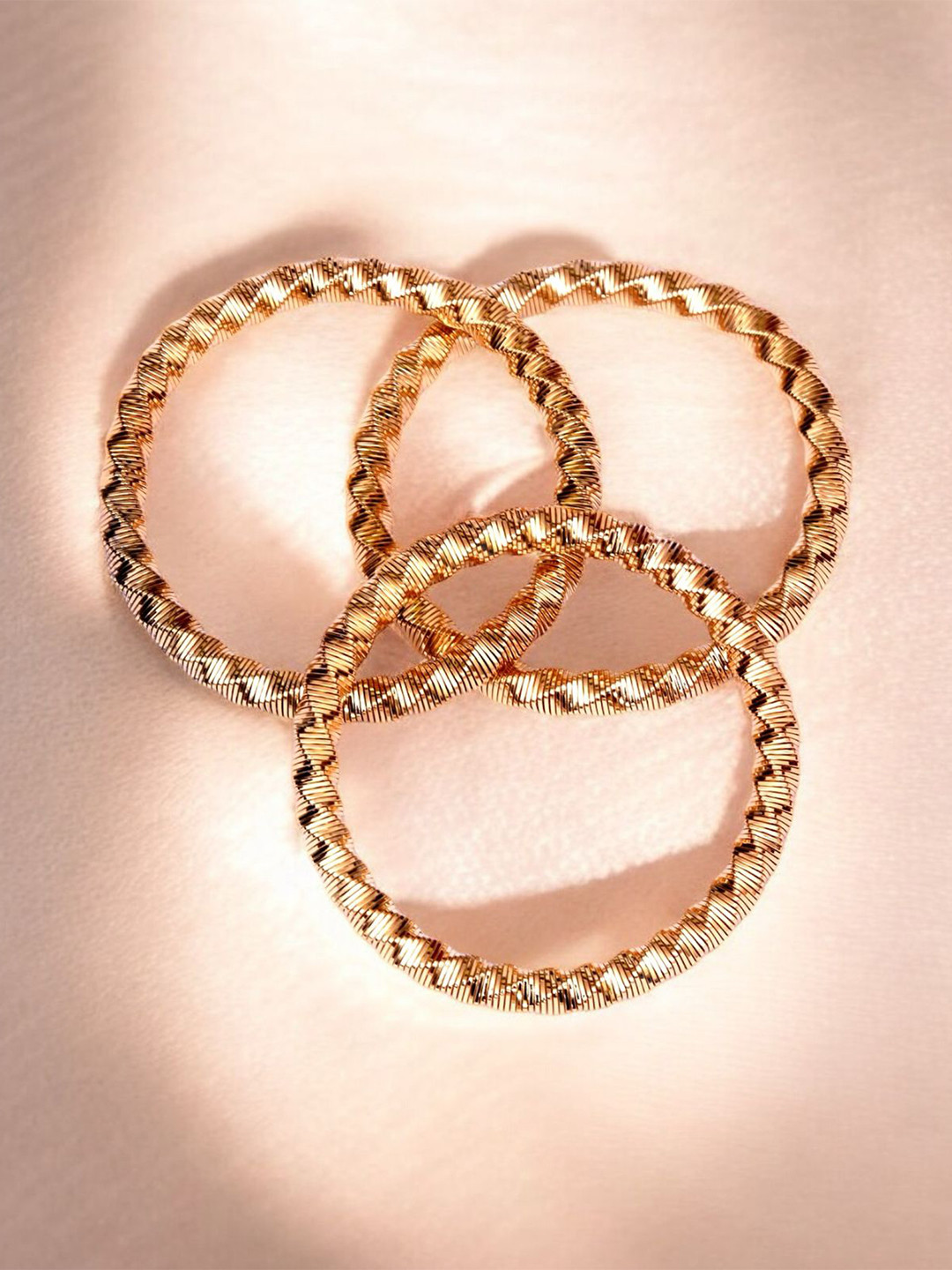 ADC SHEMONA Set Of 3 Gold-Plated Spiral Bangles
