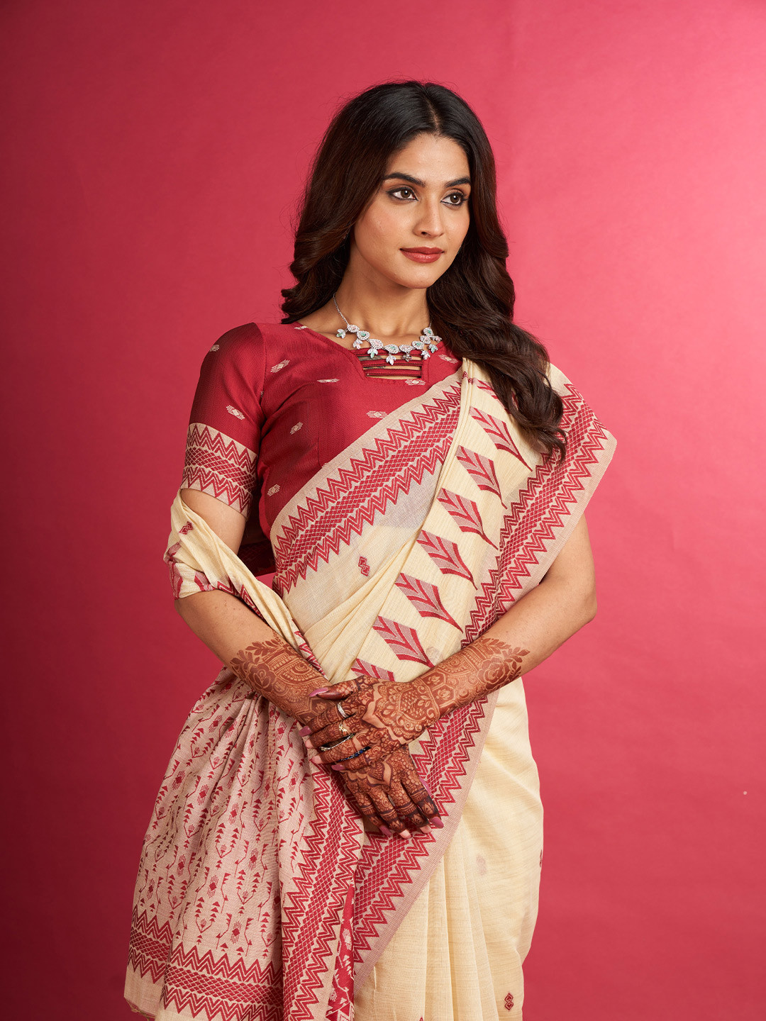 SARHADesigner Chanderi Printed Woven Design Saree