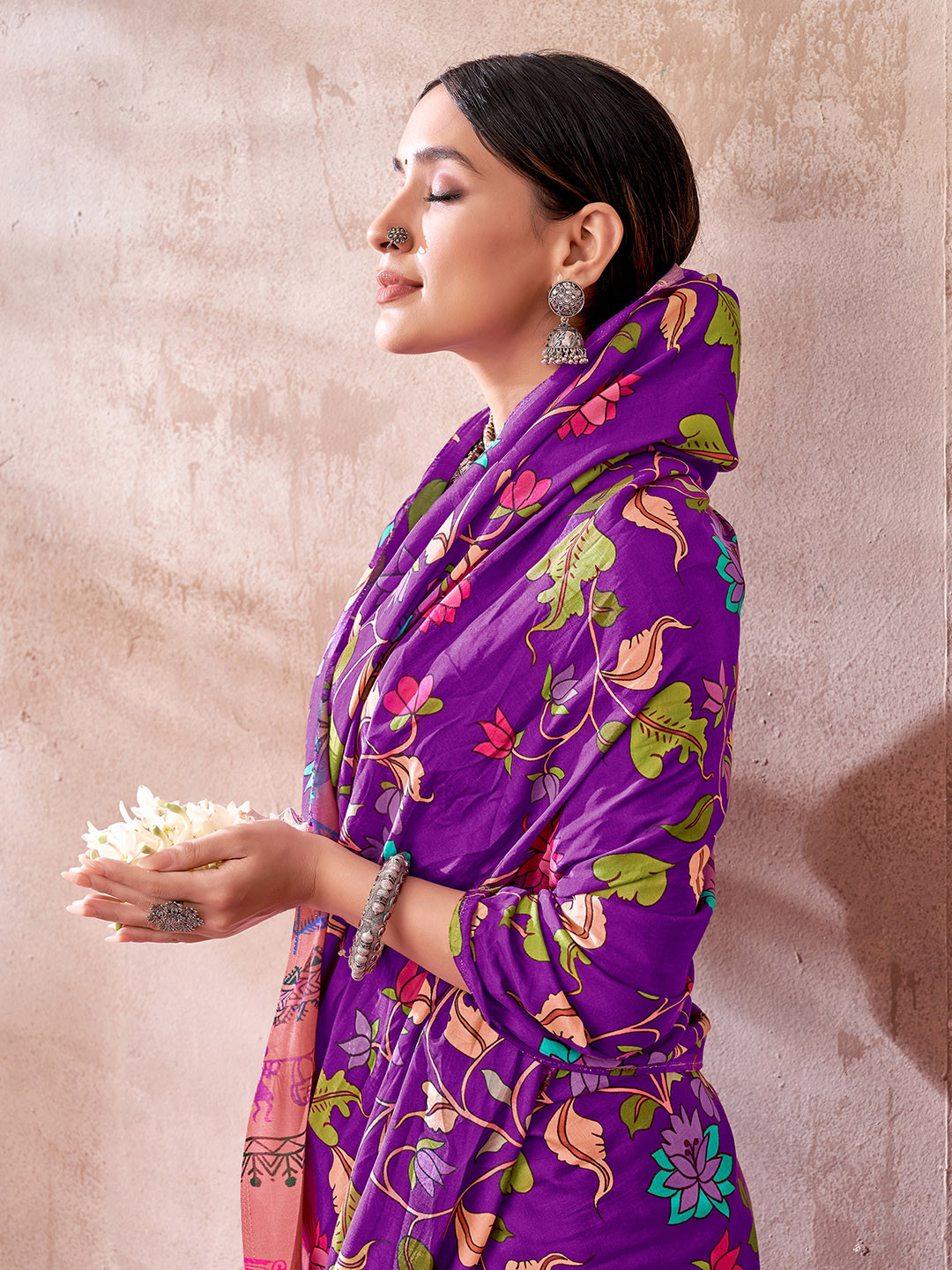 SARHAKalamkari Pure Georgette Saree