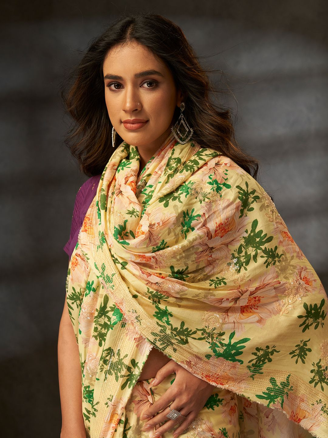 SARHAFloral Printed Georgette Saree