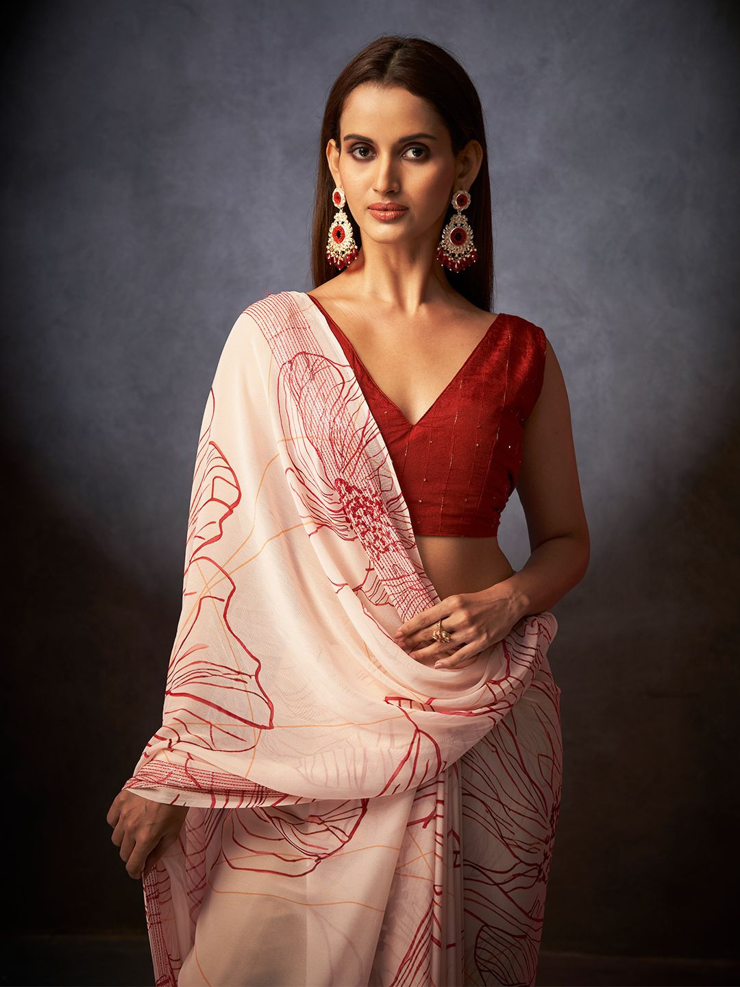 SARHAFloral Printed Georgette Saree