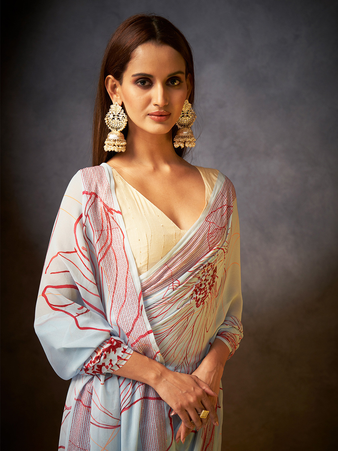 SARHAFloral Pure Georgette Saree