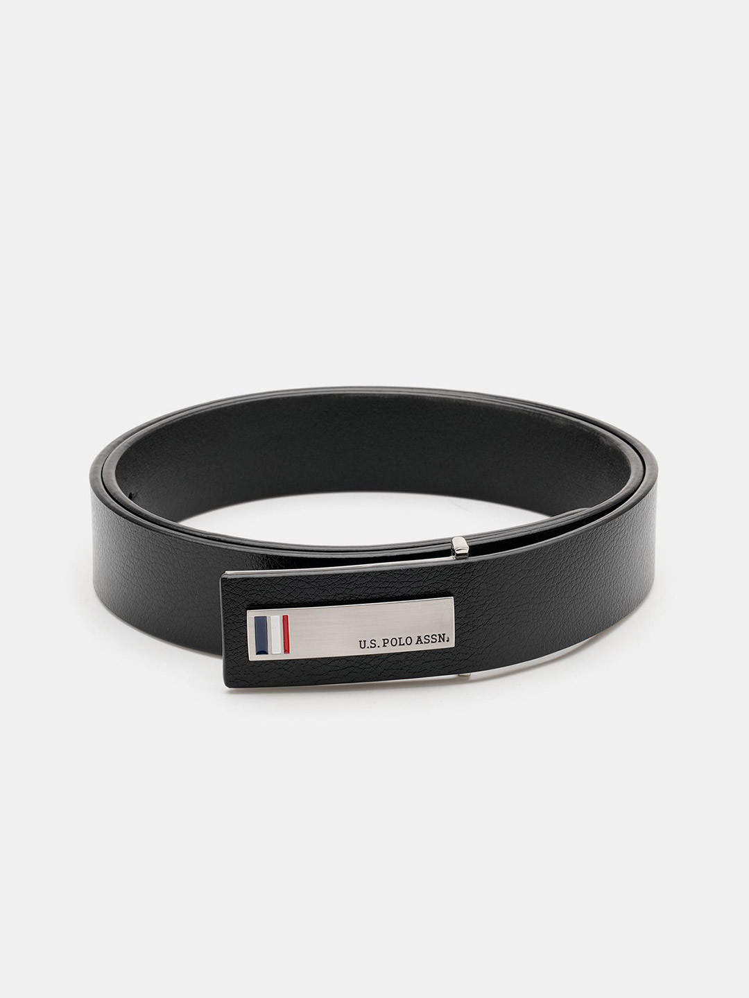 U.S. Polo Assn. Men Textured Leather Push Pin Slim Belt