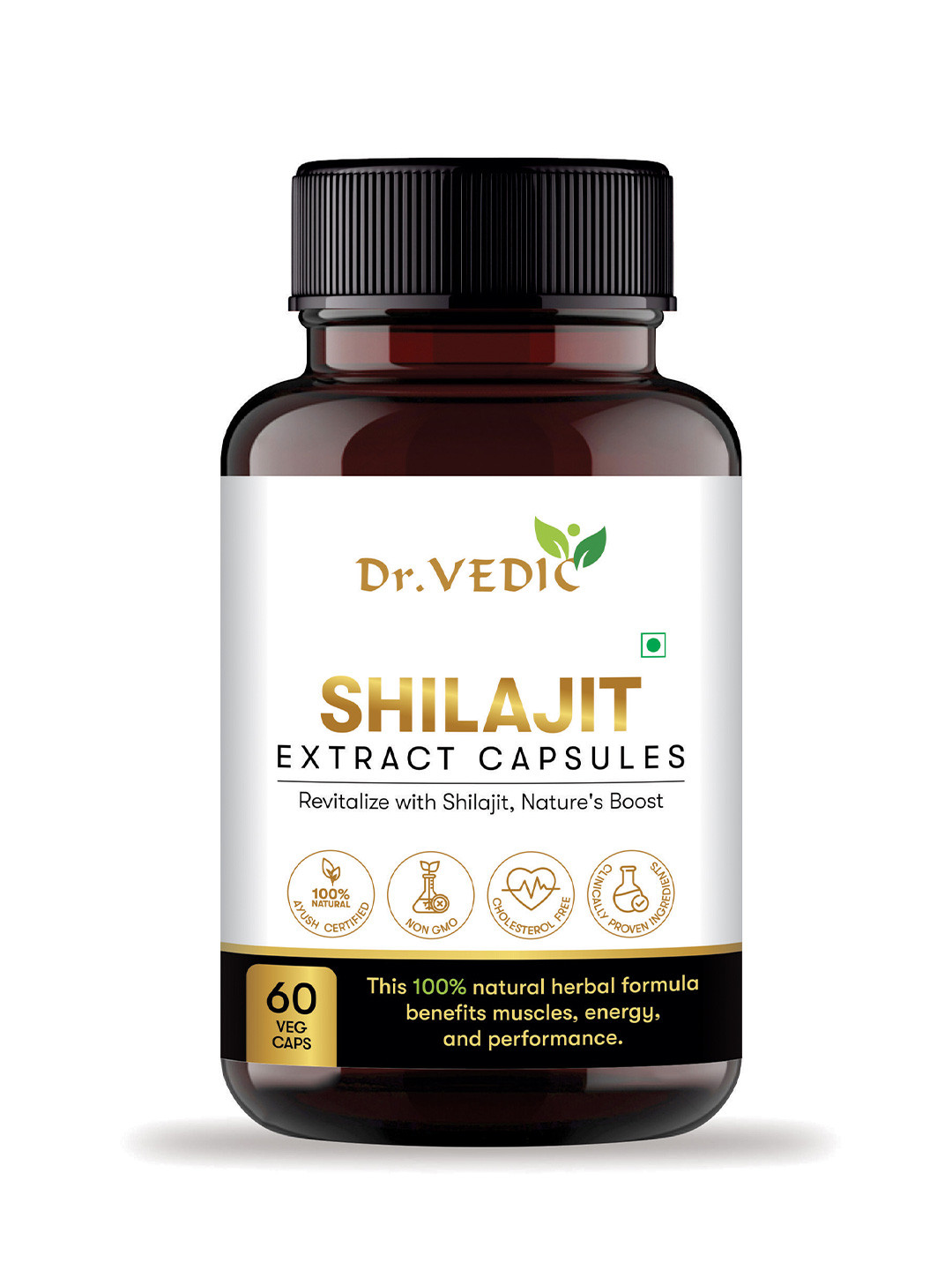 Dr Vedic Shilajit Extract Capsules For Stamina, Energy & Power - 60 Capsules