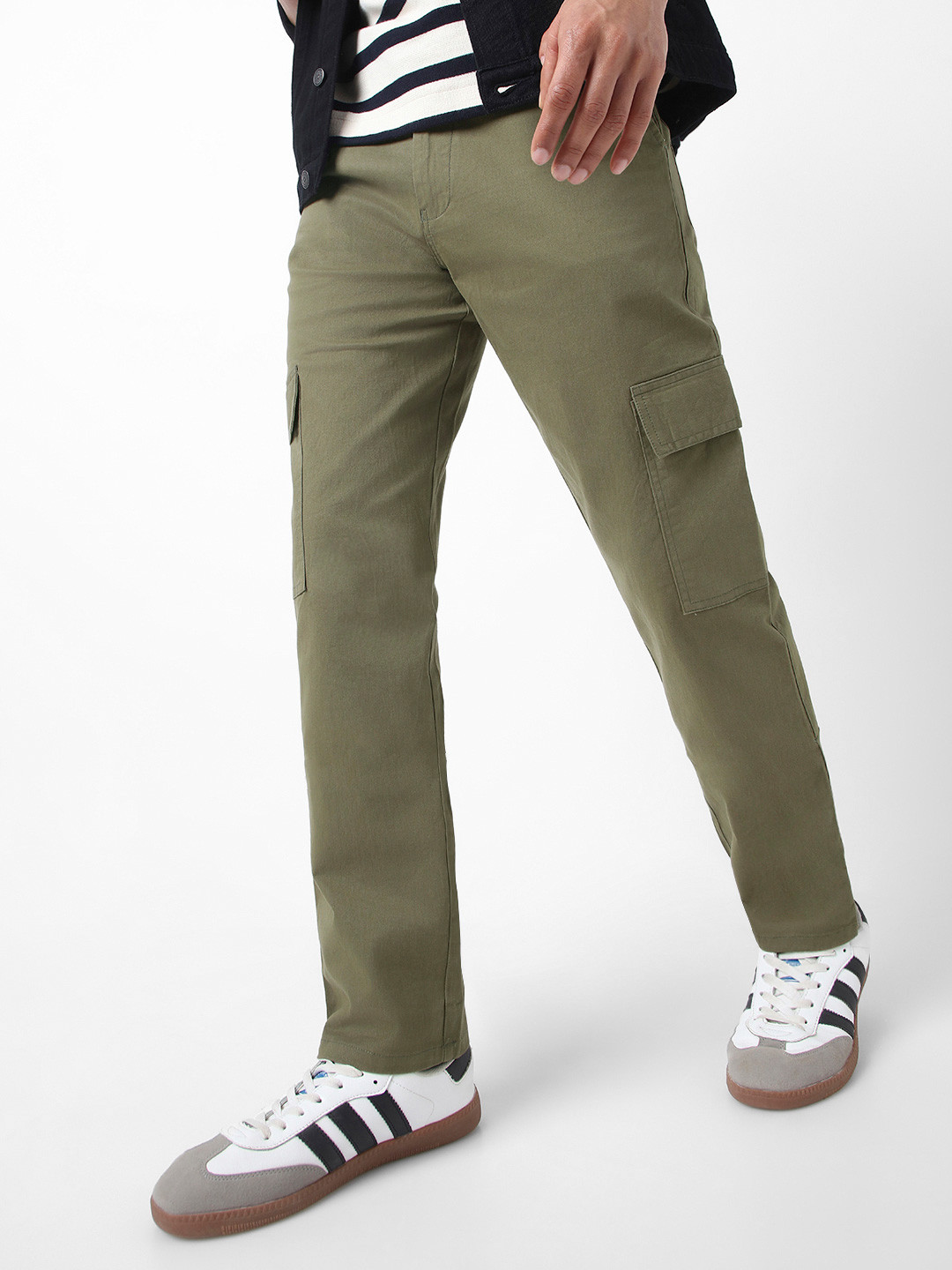 Urbano Fashion Men Regular Fit Solid Cargo Chino Pant with 6 Pockets Stretchable