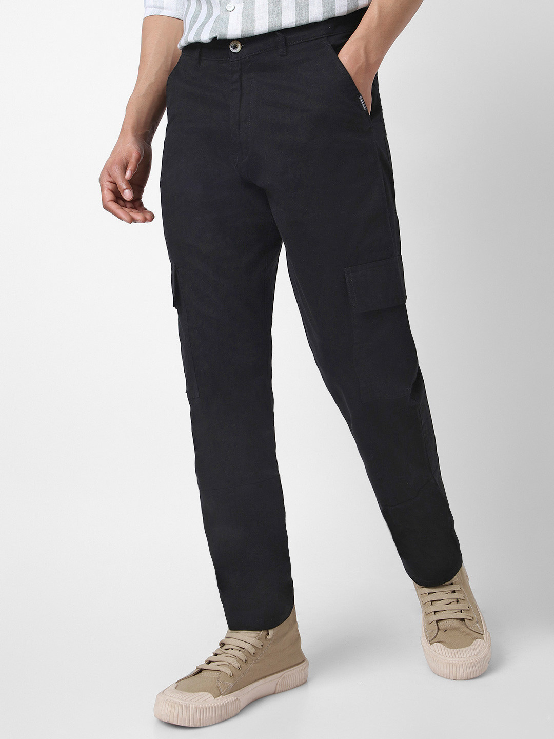 Urbano Fashion Men Regular Fit Solid Cargo Chino Pant with 6 Pockets Stretchable