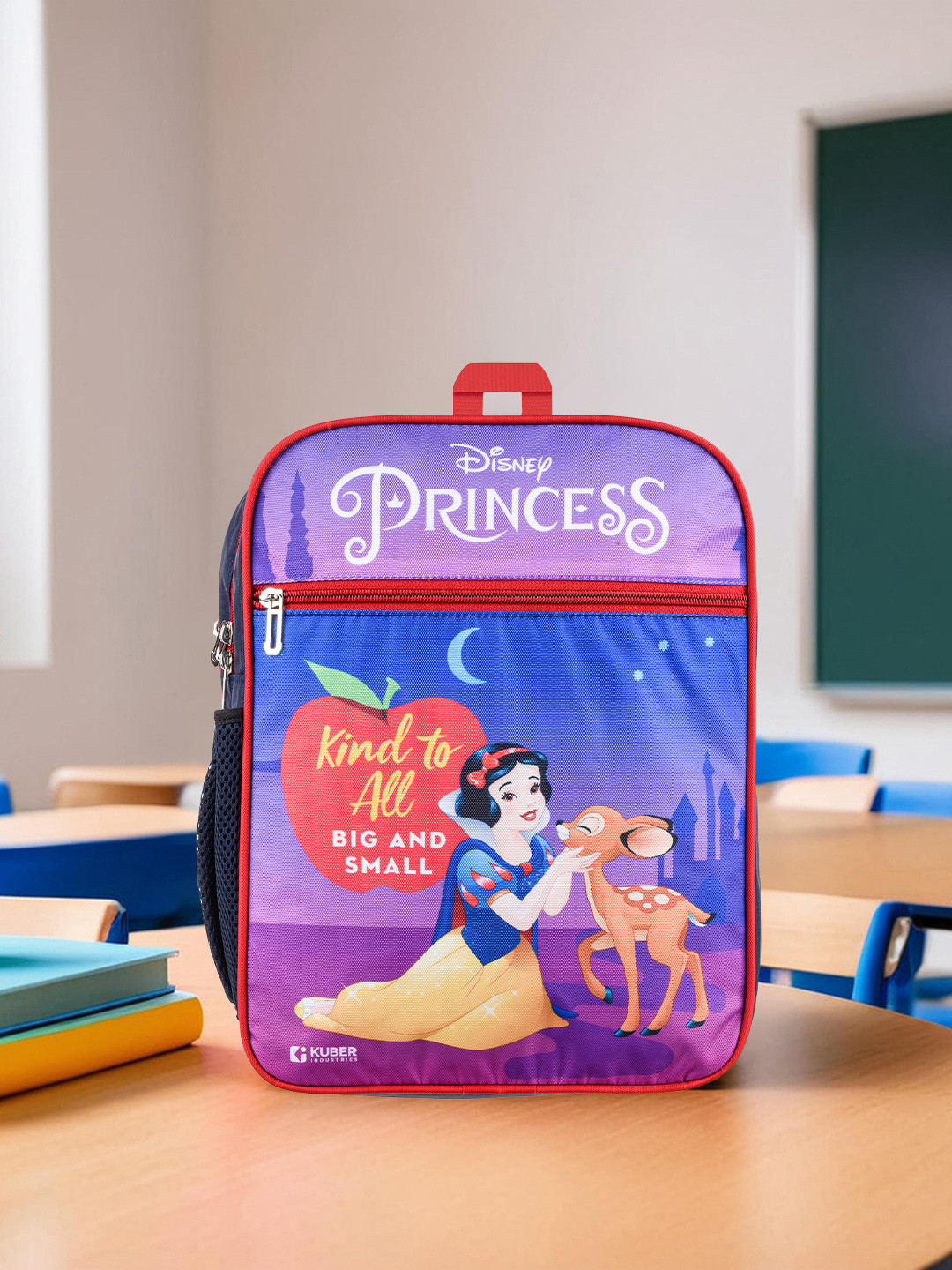 Kuber Industries Disney Purple Princess girls school bag Graphic Printed Backpack