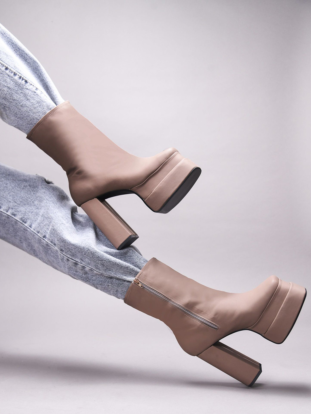 TRYME Women Short Block Heel Boots