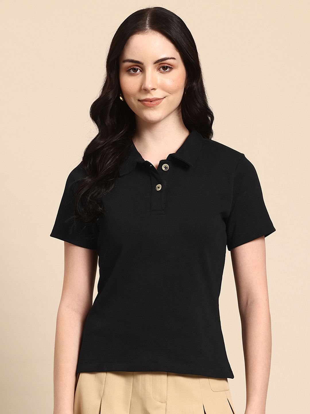 Hang and wear Polo Collar Pure Cotton T-shirt