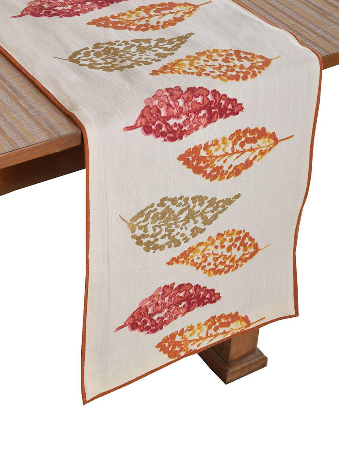 BILBERRY Furnishing by preeti grover Beige Printed Pure Cotton Table Runner
