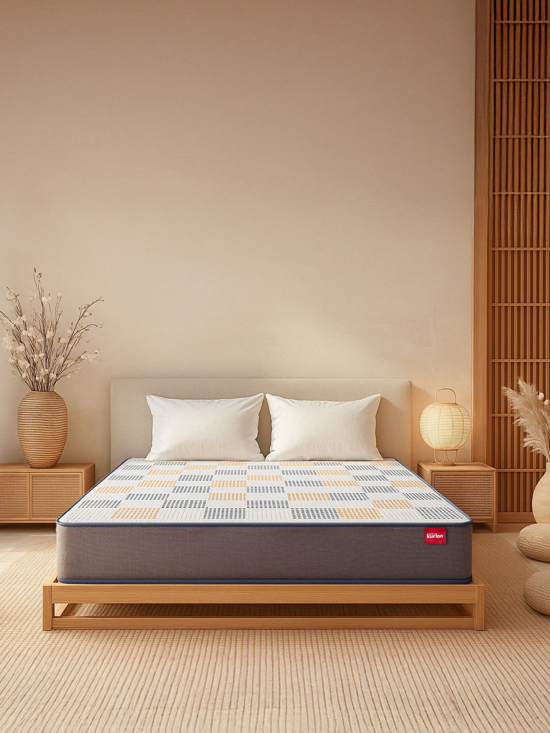 KURLON Dual Mattress 4 inch King Size HR Foam Mattress - 72 inch x 72 inch