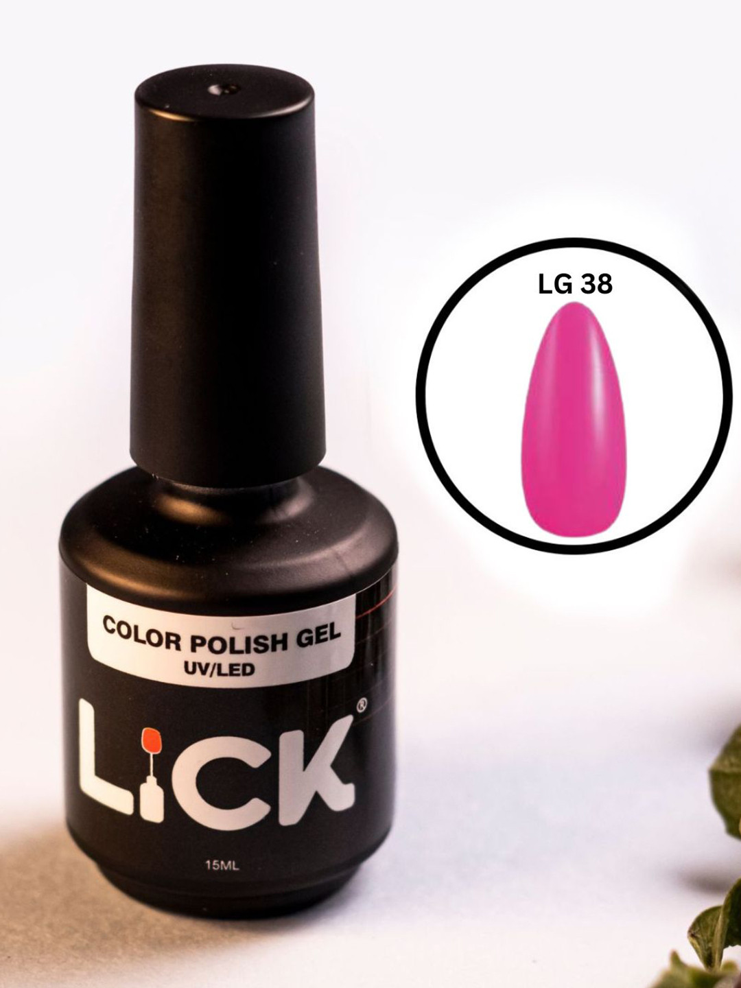 LICK Color Polish UV & LED Gel Nail Polish - 15 ml - Pink LG 38