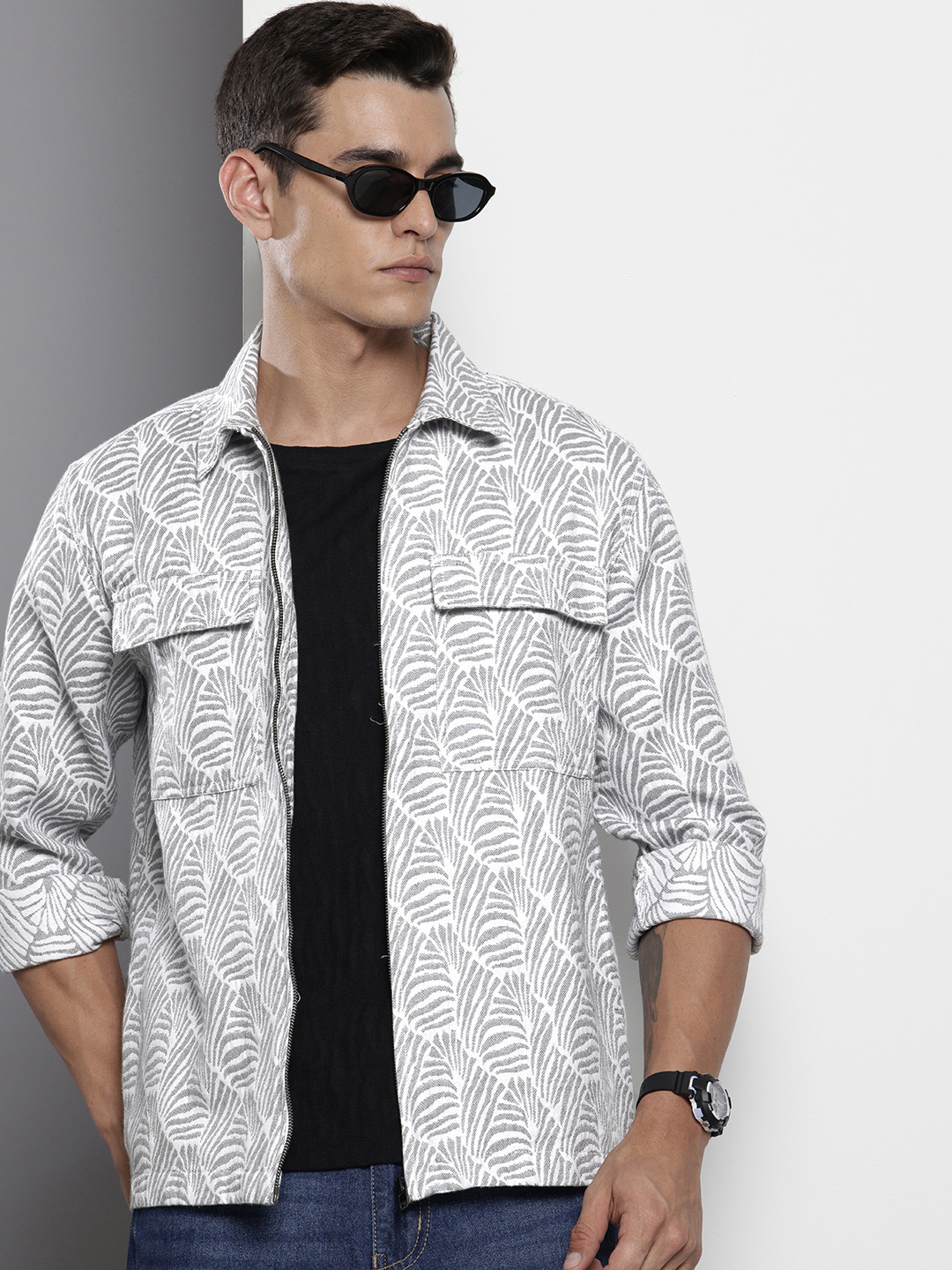 The Indian Garage Co Textured Opaque Casual Shirt