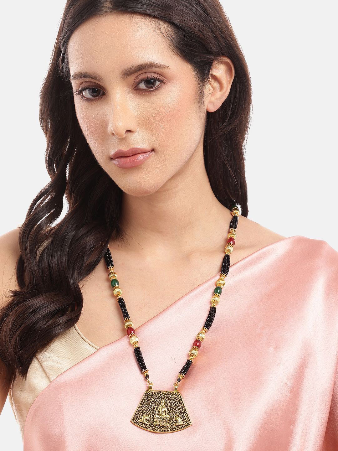 Digital Dress Room Gold-Plated Lakshmi Pendent Mangalsutra