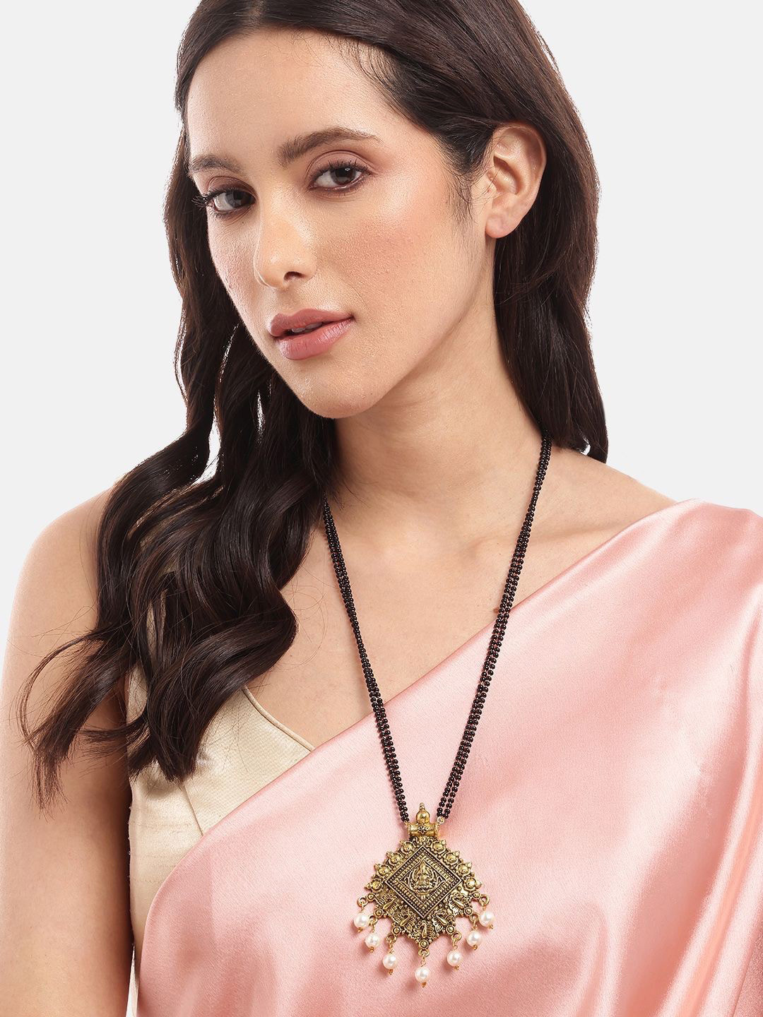 Digital Dress Room Gold-Plated Lakshmi Pendent Mangalsutra
